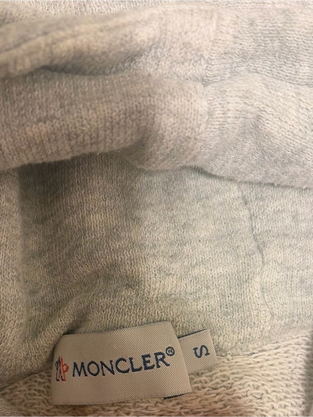 Moncler Light Gray Hooded Pullover with Chest Pocket - Picture 8 of 11